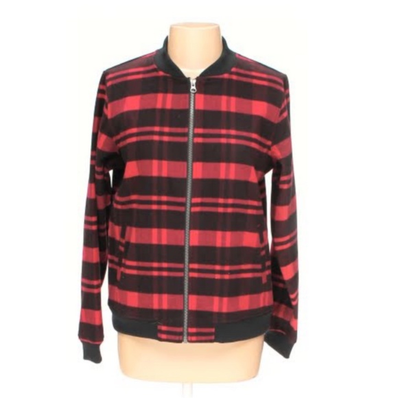 Columbia Red and Black Plaid Full-Zip Up Jacket - Picture 2 of 8
